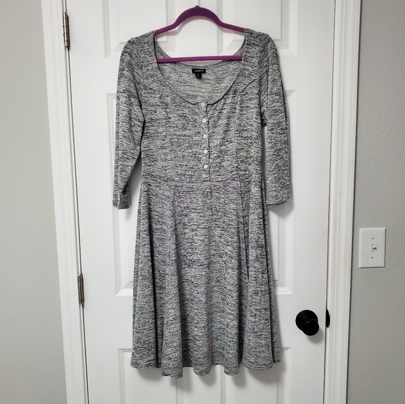Torrid Grey Long-sleeved Henley Dress Plus Size 0x - Picture 1 of 9